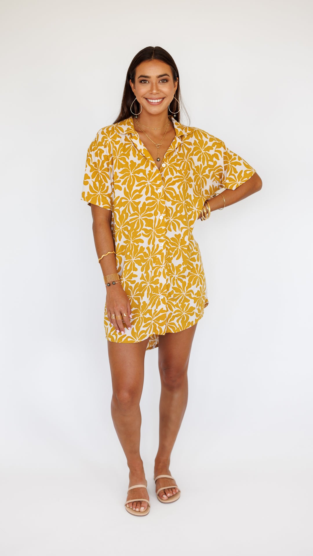 Maui Shirt Dress Aloha Sunset