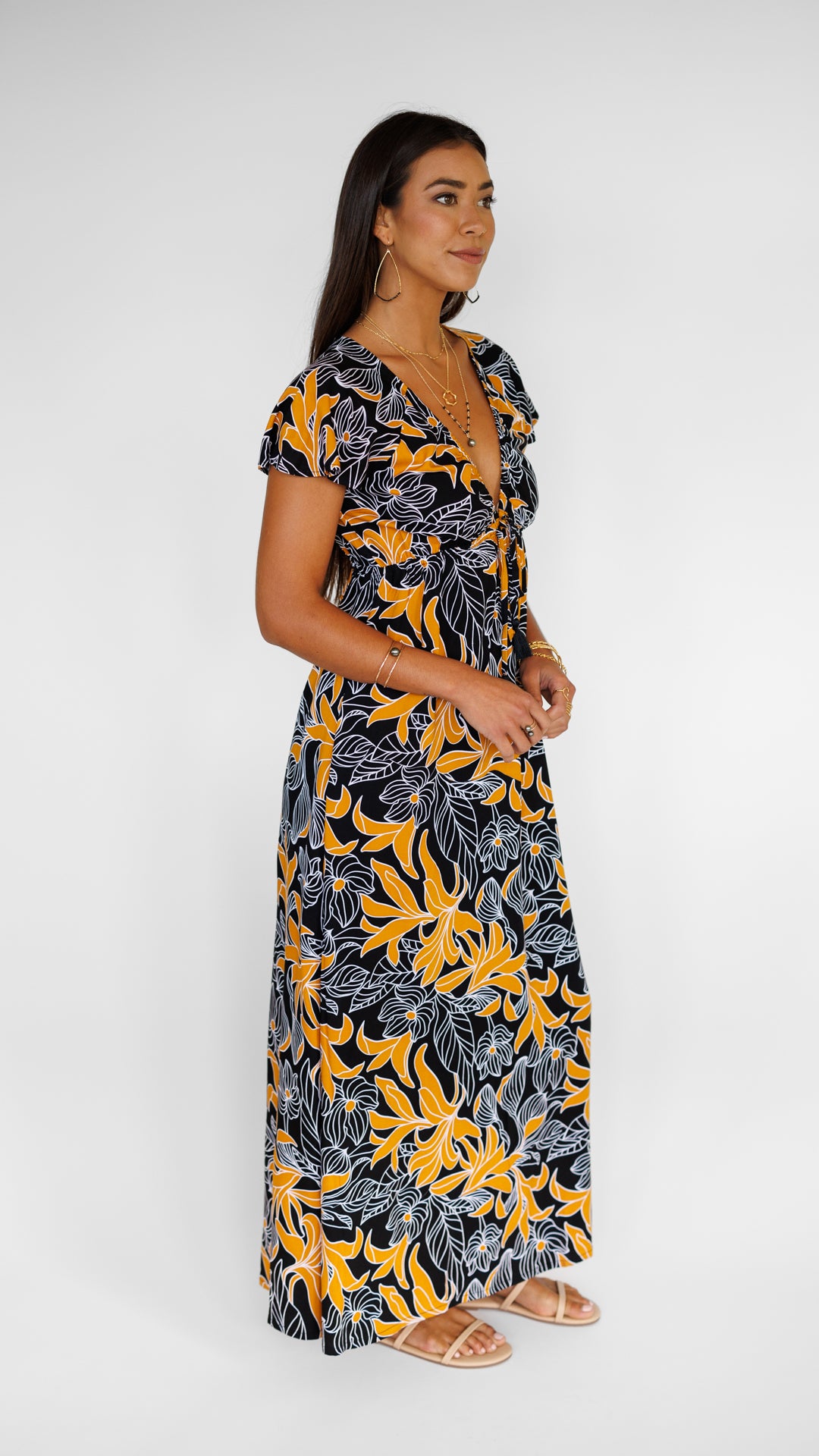 Leilani Dress / Tropical Black