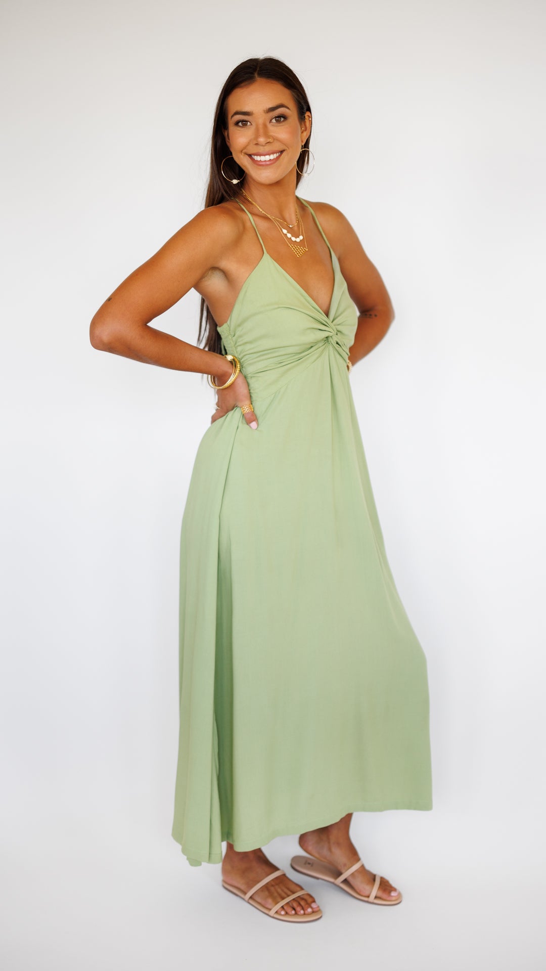 Lorena Dress / Leaf Green