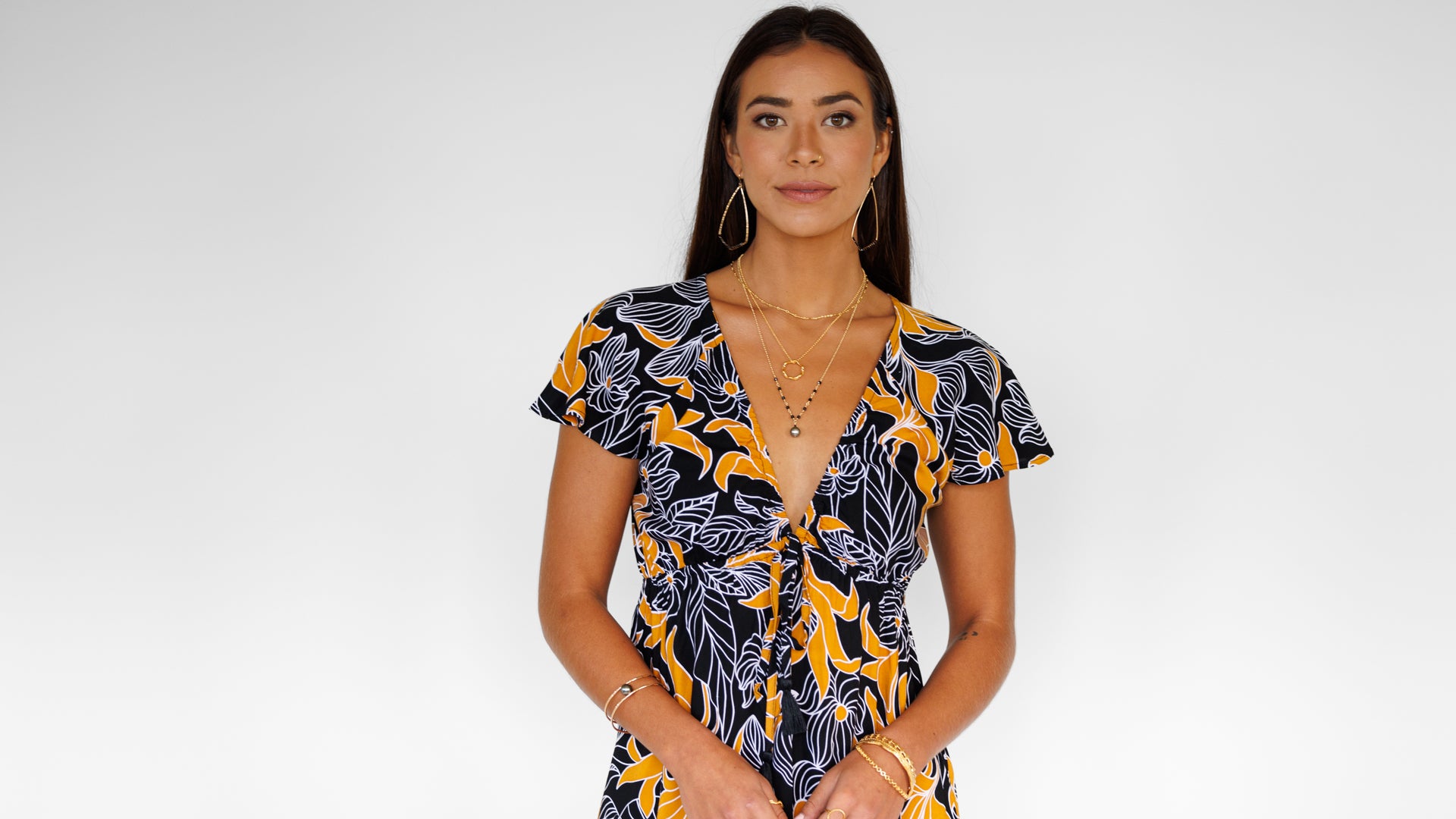 Leilani Dress / Tropical Black