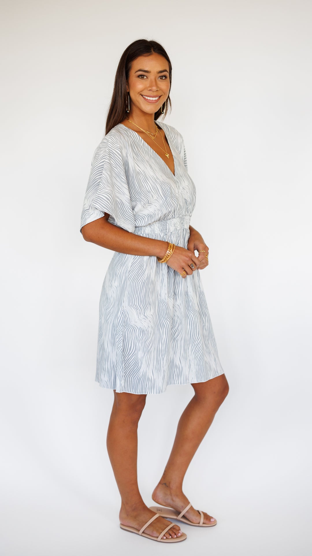 Flynn Dress / Wavy Grey