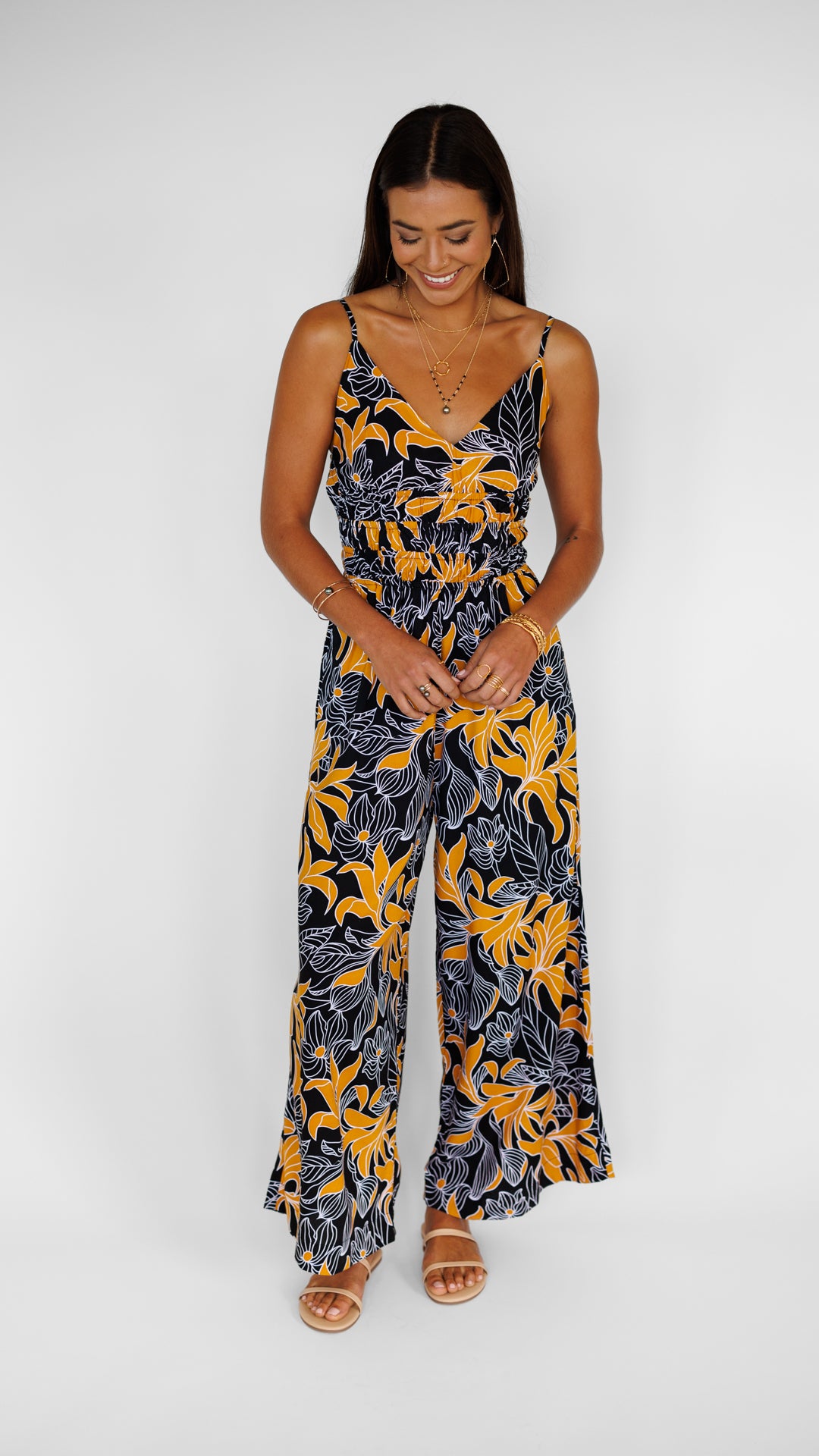 Opal Jumpsuit / Tropical Black