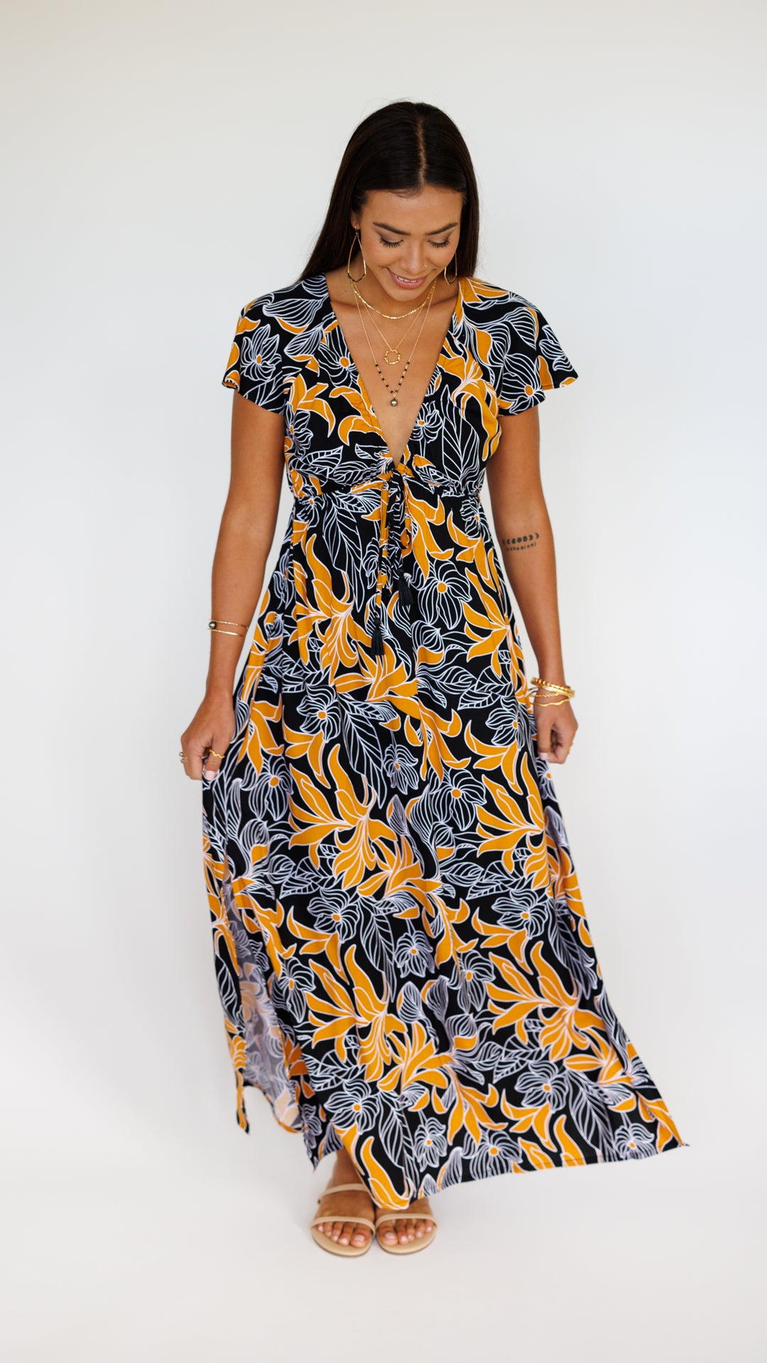 Leilani Dress / Tropical Black