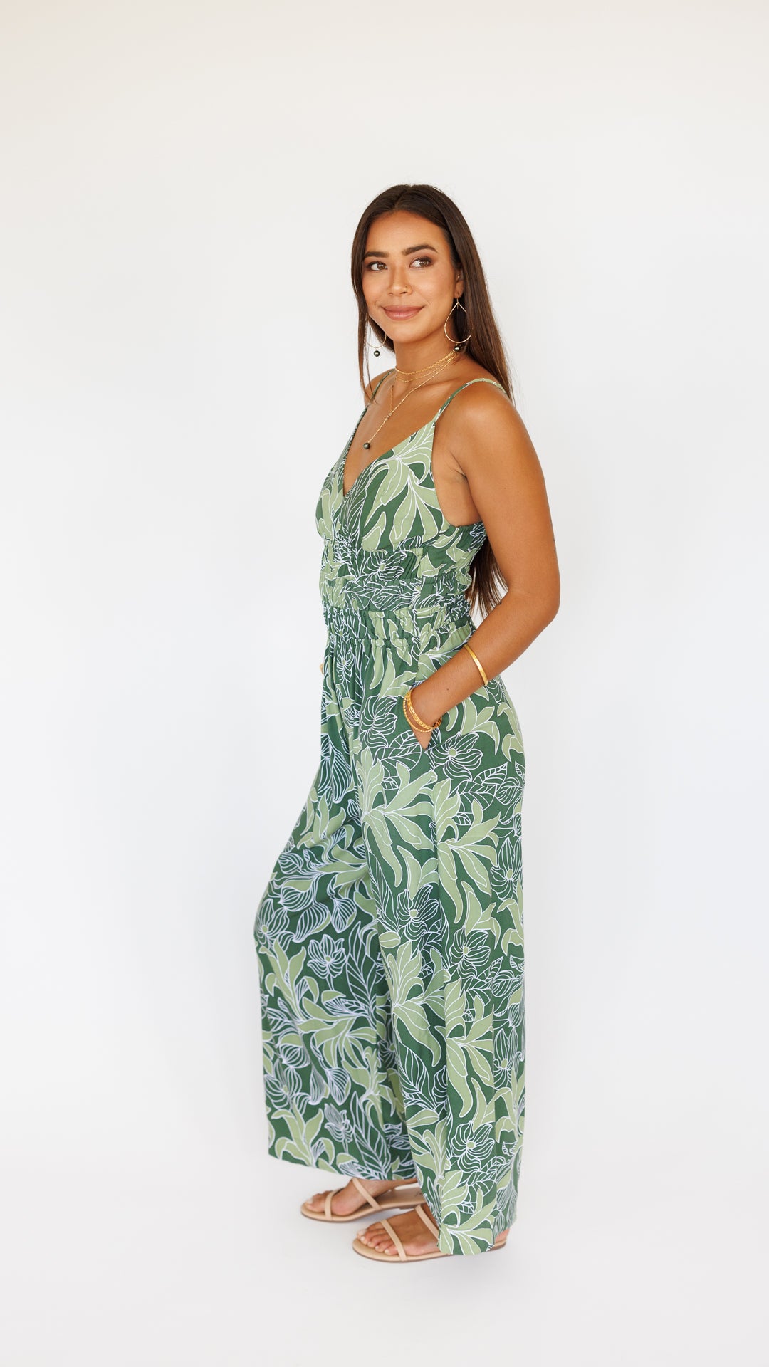 Opal Jumpsuit / Tropical Green