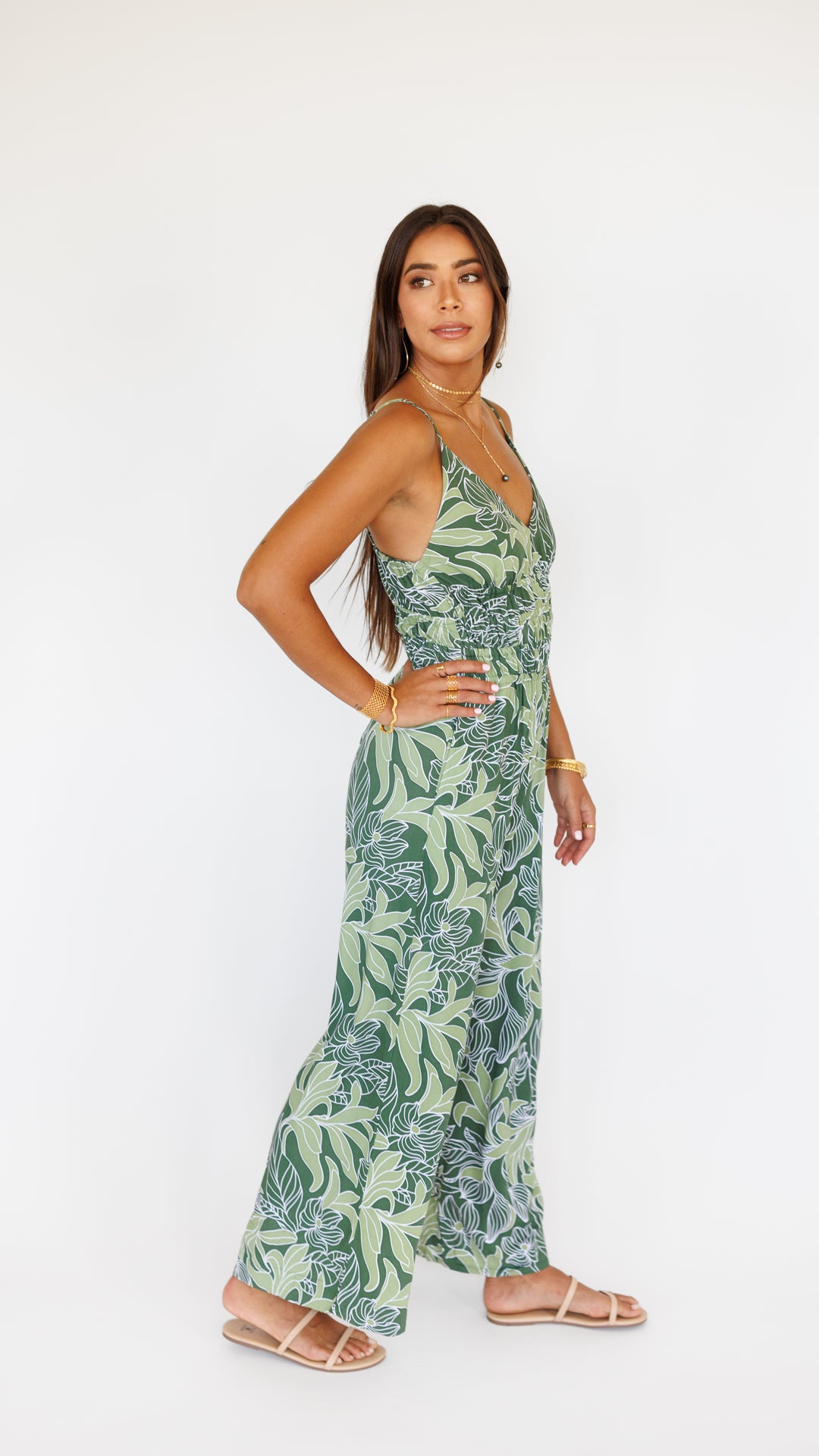 Opal Jumpsuit / Tropical Green