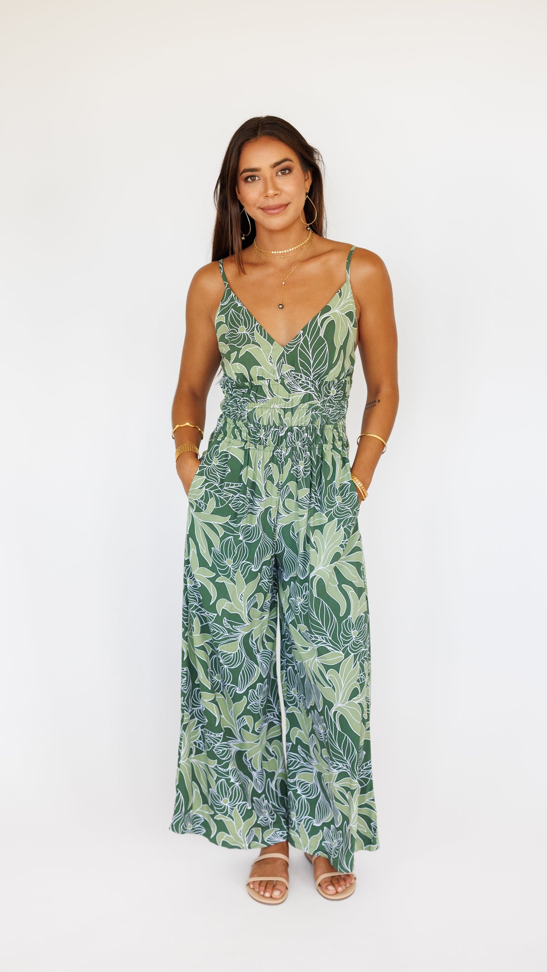 Opal Jumpsuit / Tropical Green