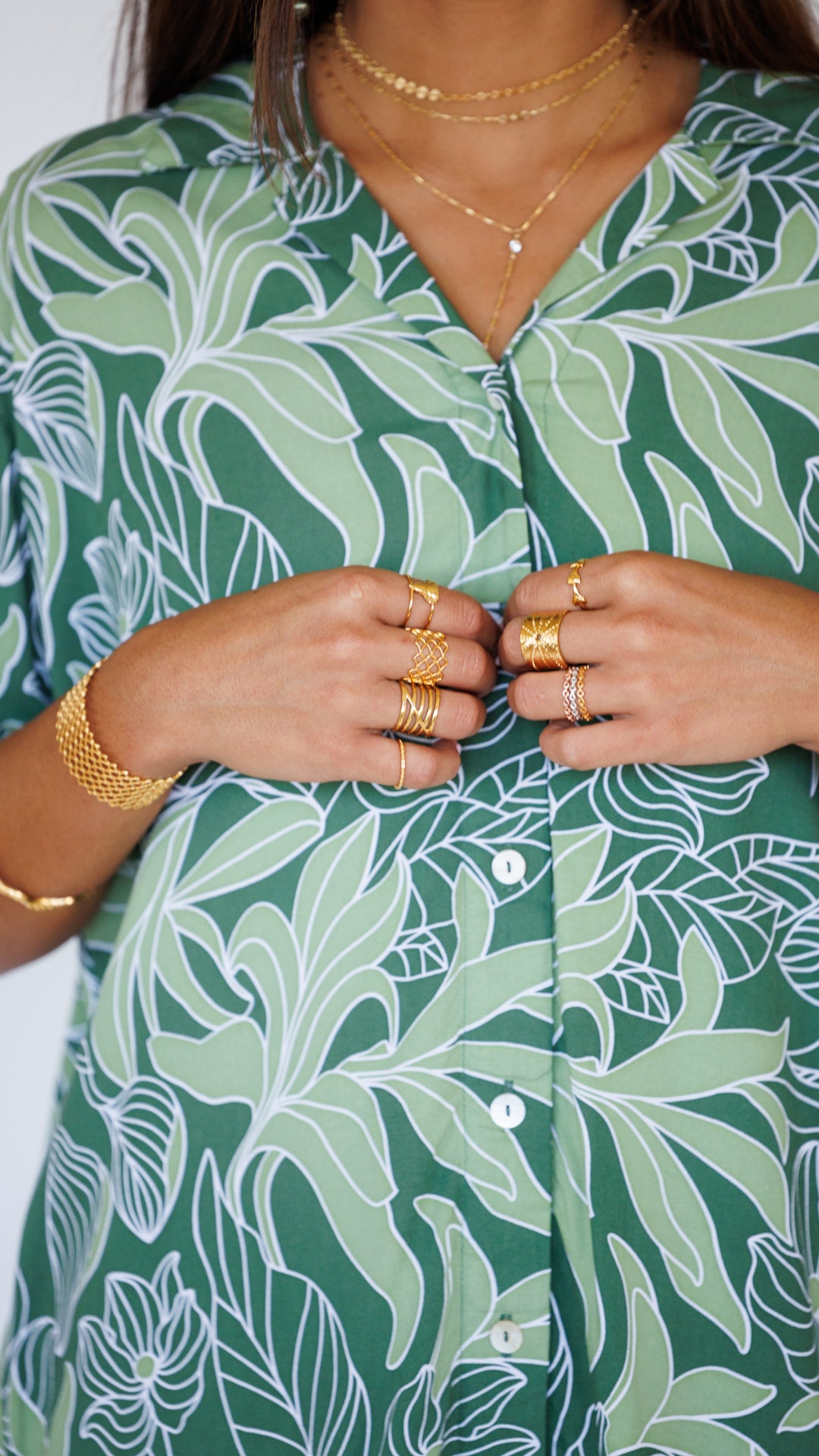 Maui Shirt Dress / Tropical Green