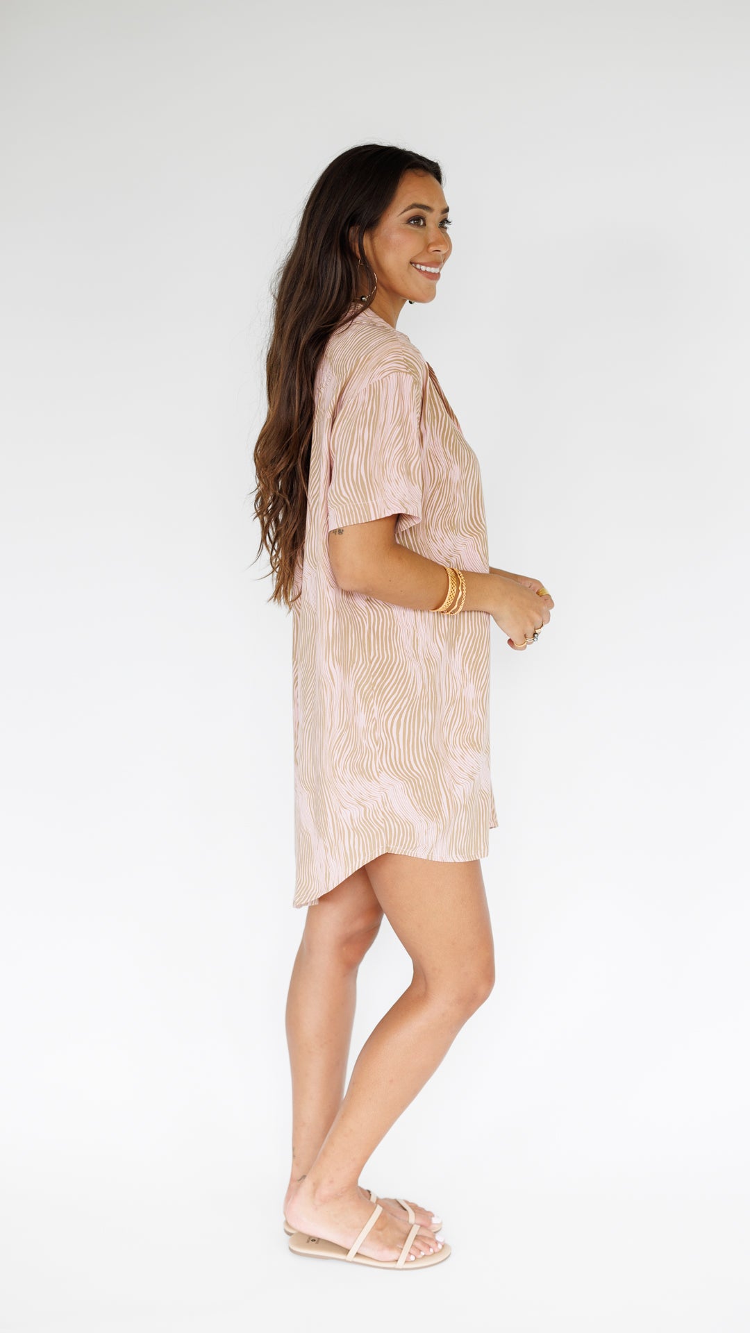 Maui Shirt Dress / Wavy Blush