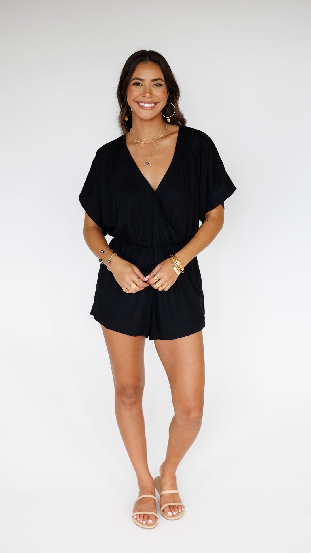 Wailea Romper / Solid Black