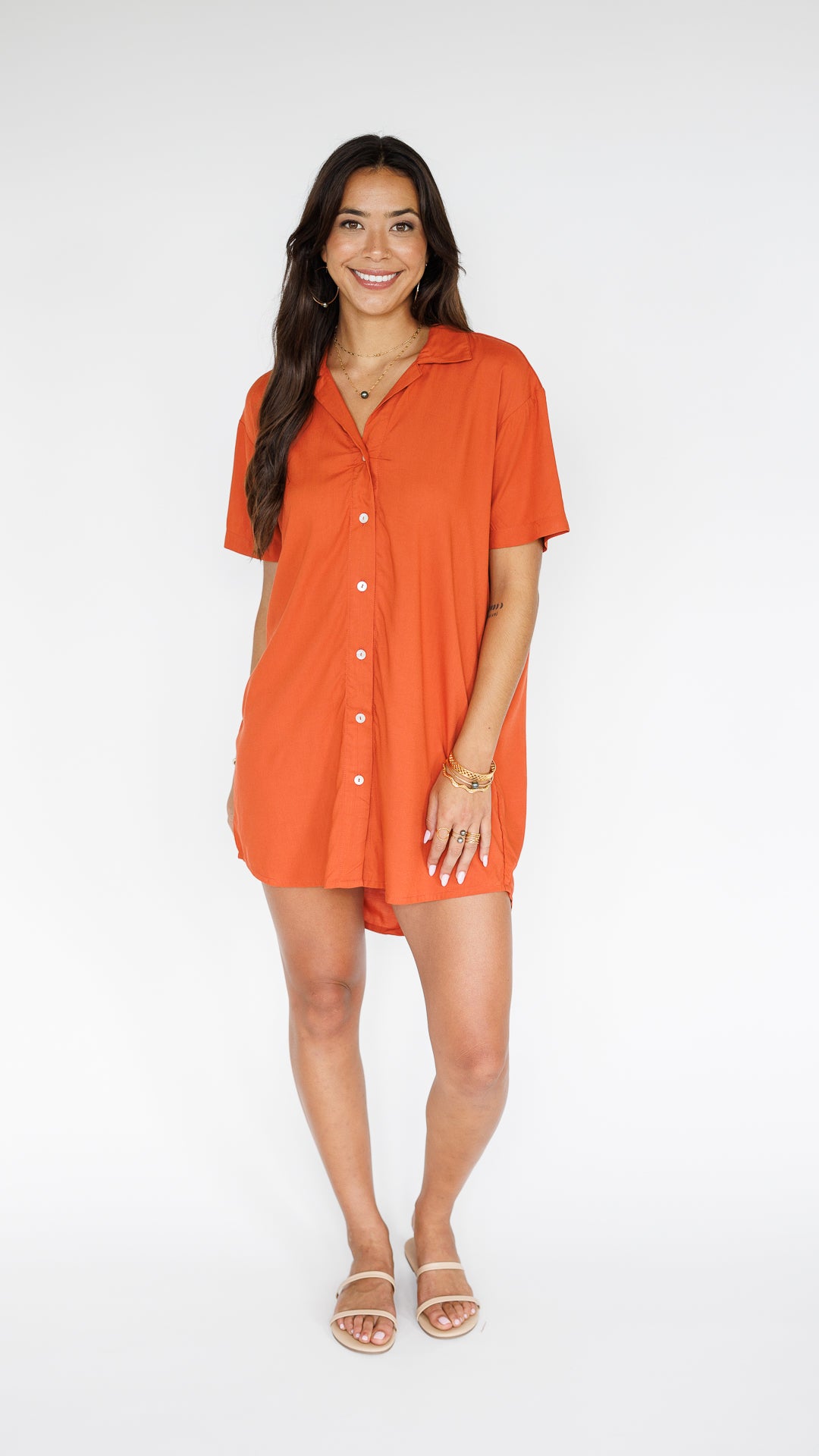 Maui Shirt Dress / Terracotta