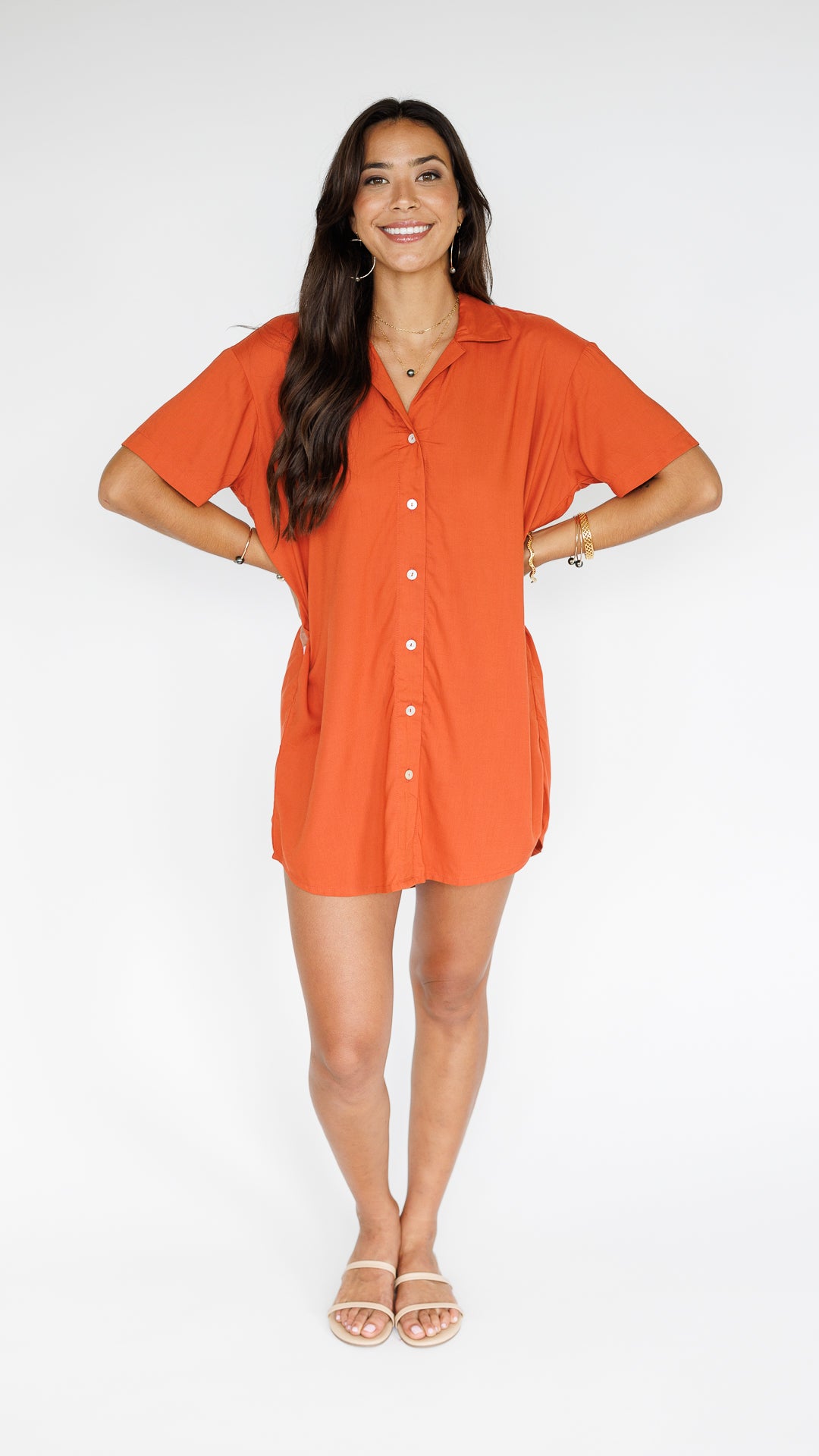 Maui Shirt Dress / Terracotta