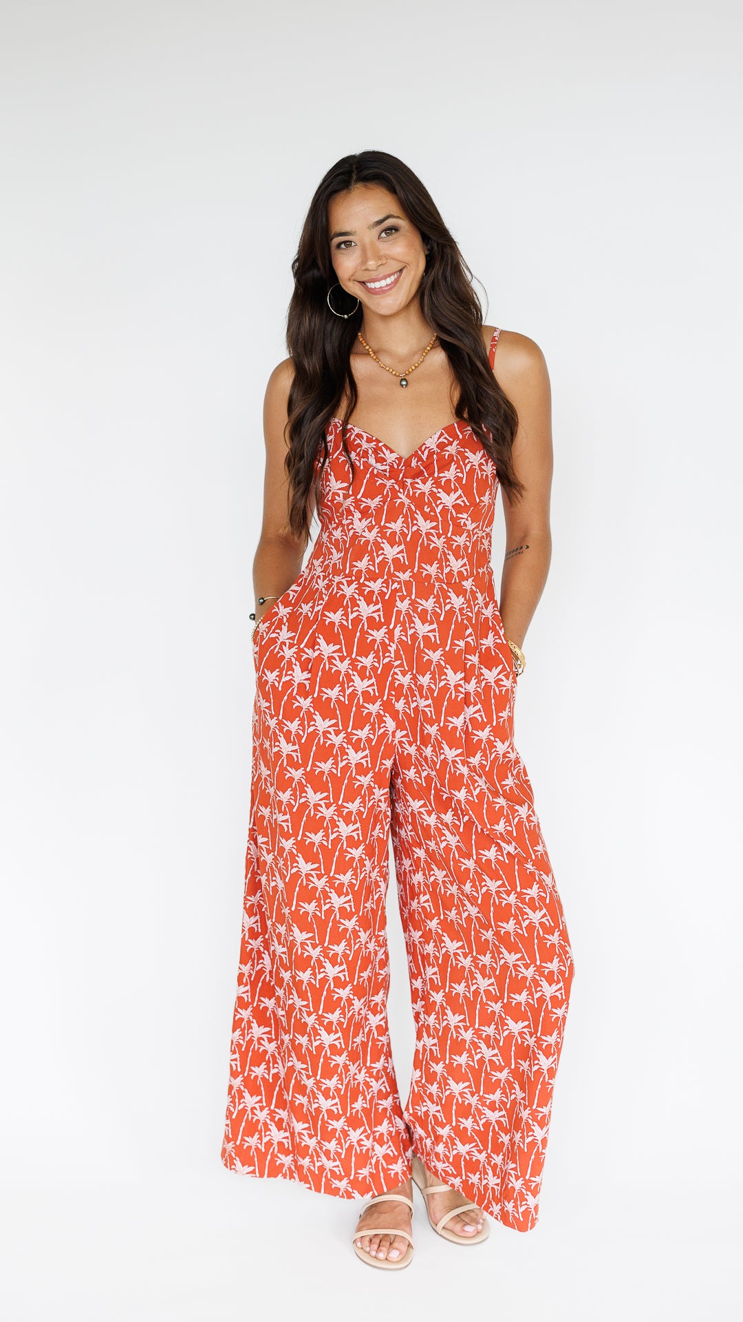 Morena Jumpsuit / Terracotta Palm