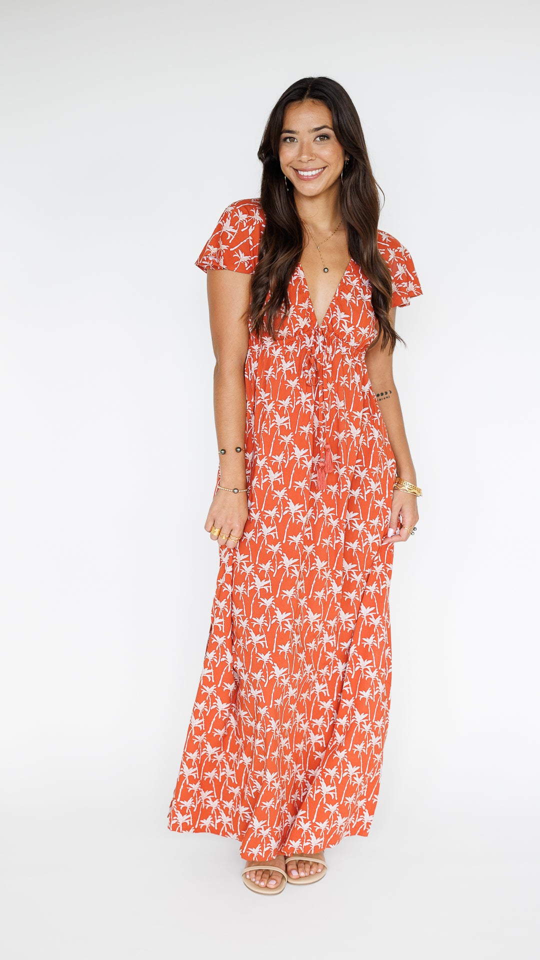 Leilani Dress / Terracotta Palm