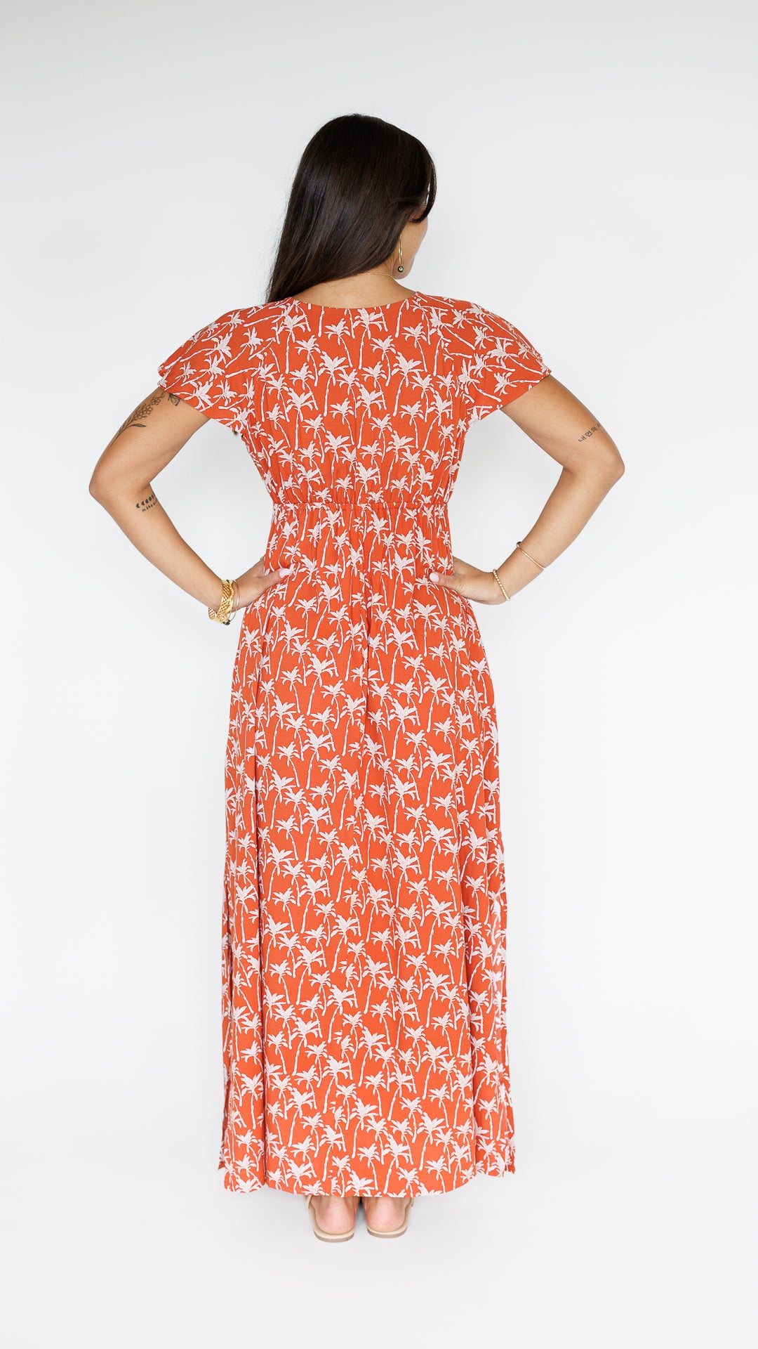 Leilani Dress / Terracotta Palm