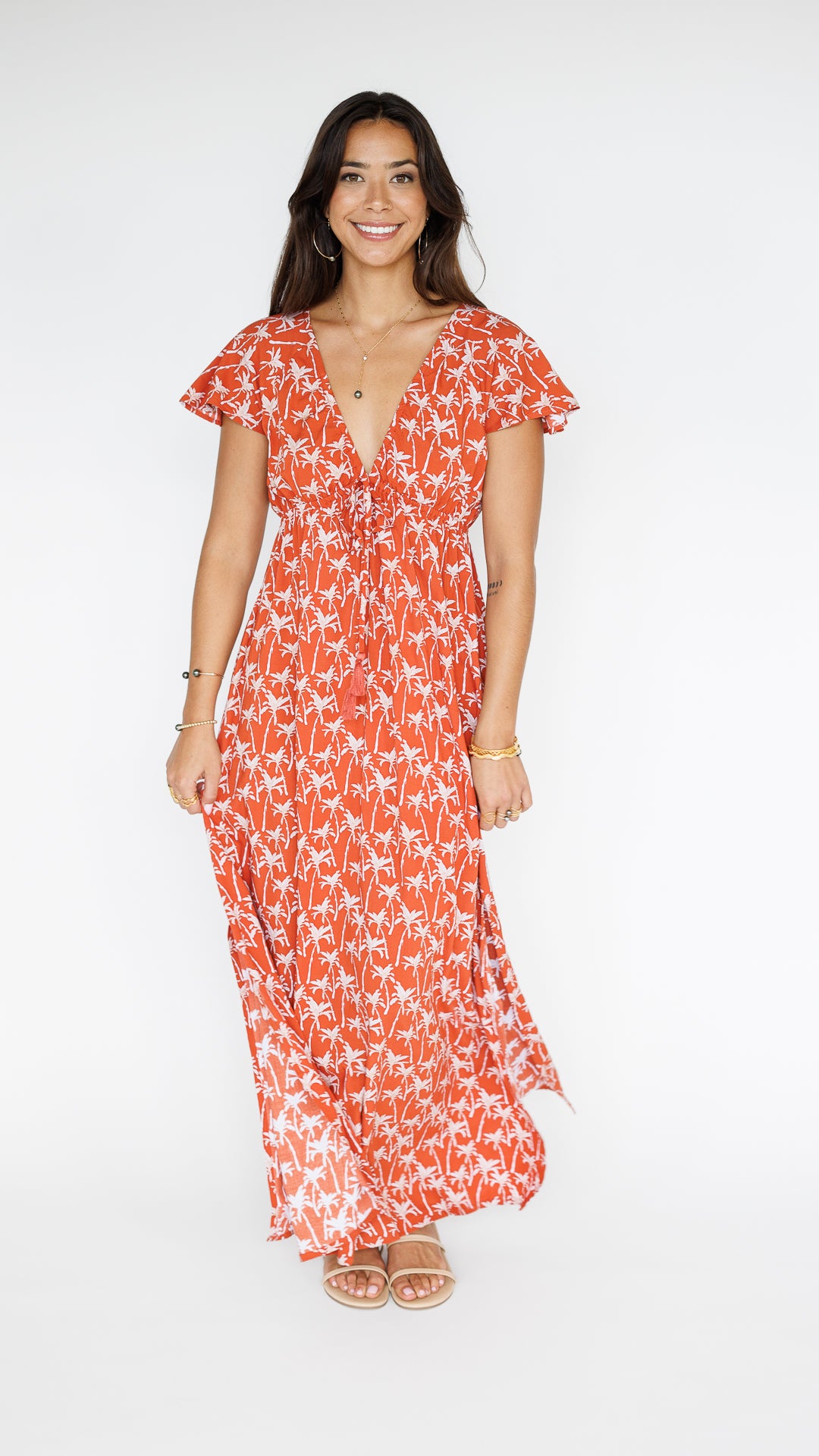 Leilani Dress / Terracotta Palm