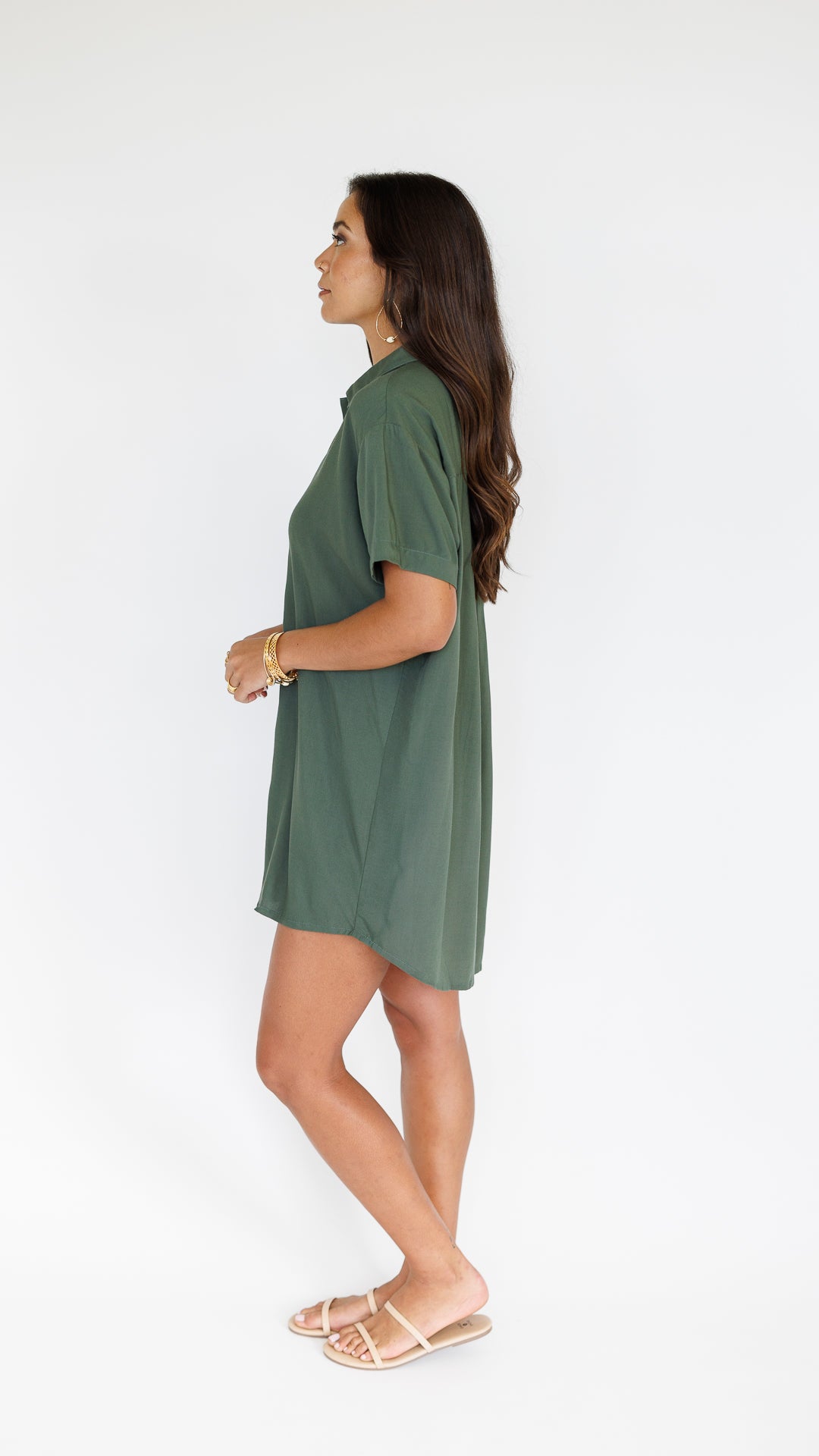 Maui Shirt Dress / Seaweed