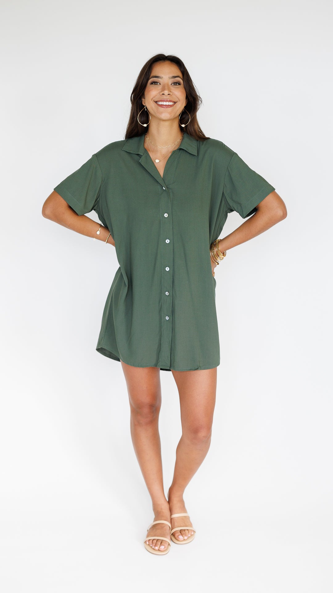 Maui Shirt Dress / Seaweed