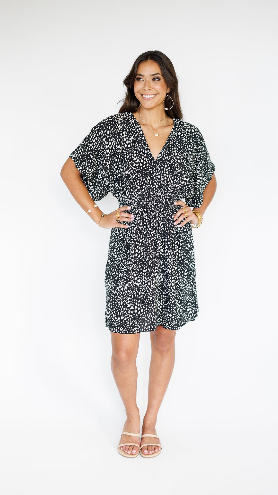 Flynn Dress / Speckled Black