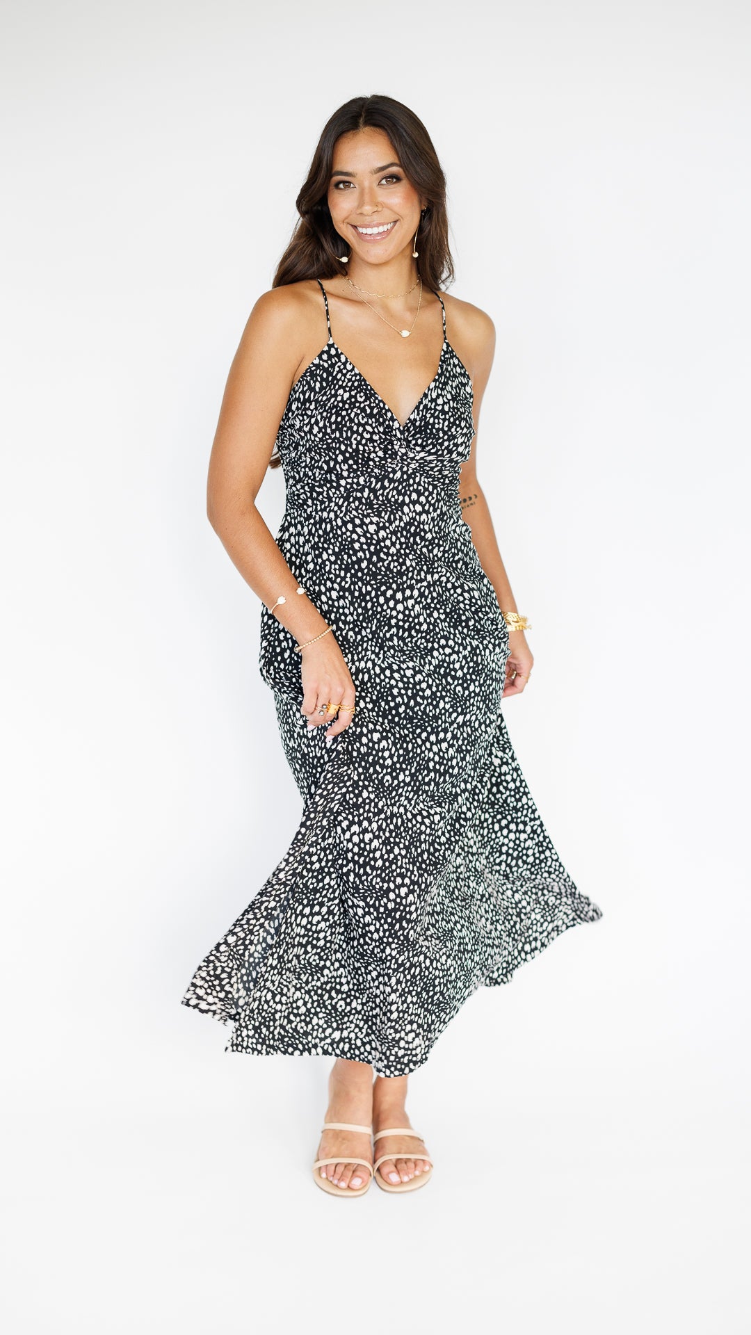 Lorena Dress / Speckled Black