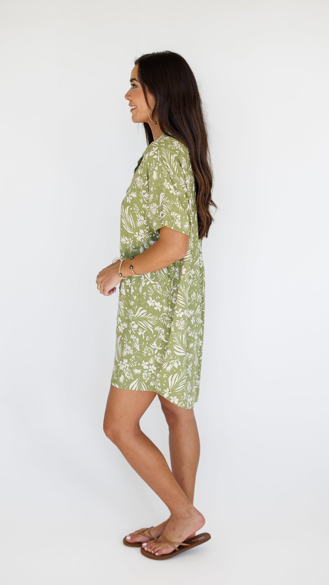 Maui Shirt Dress /  Hula Moss