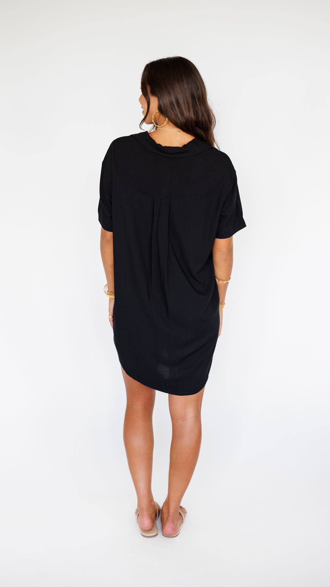 Maui Shirt Dress / Solid Black