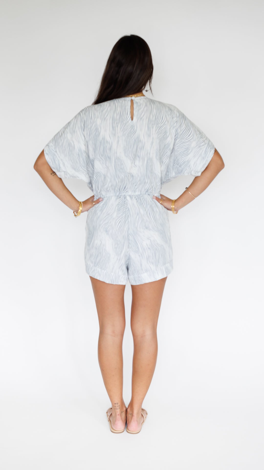 Wailea Romper / Wavy Grey