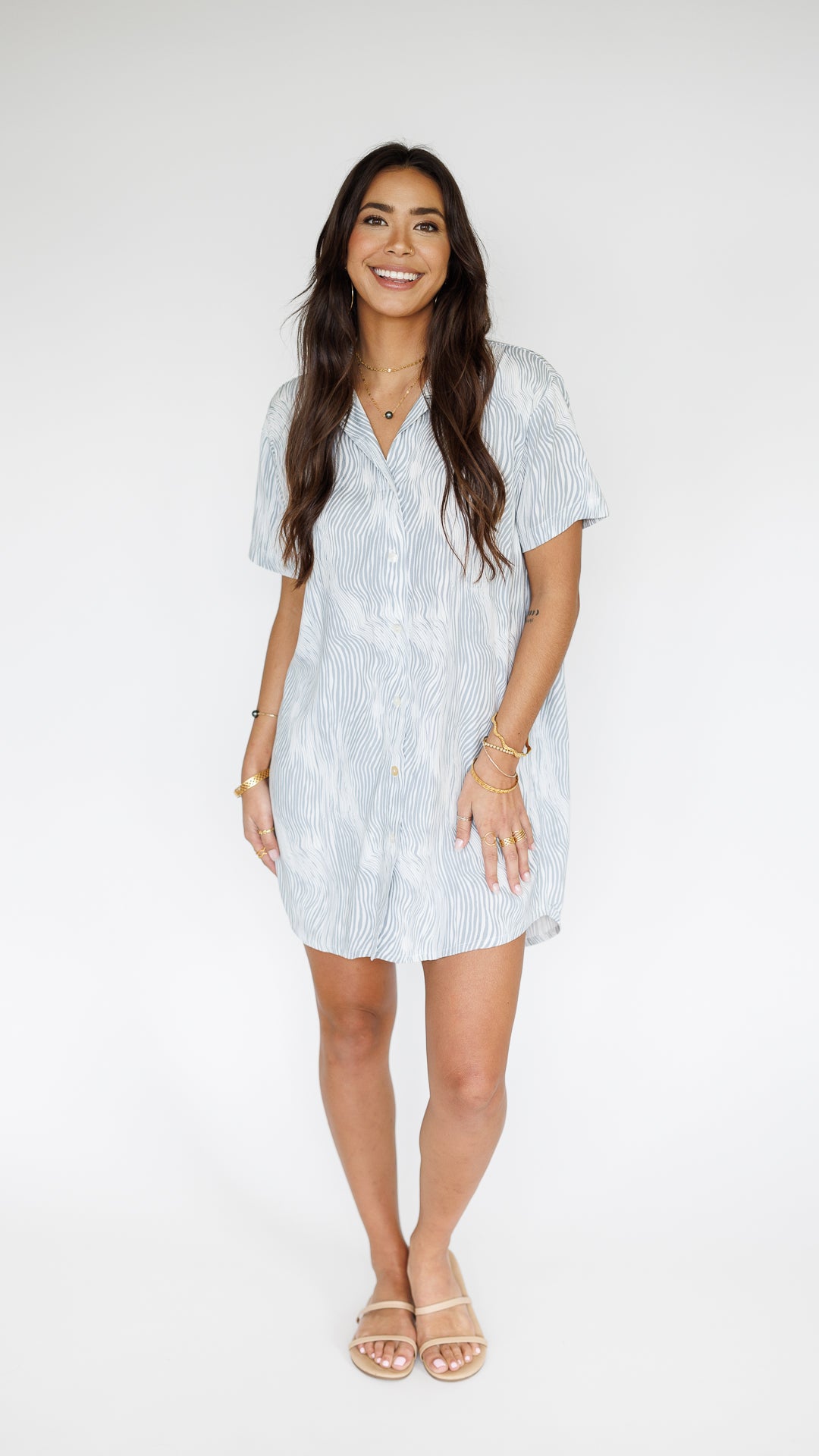 Maui Shirt Dress /  Wavy Grey