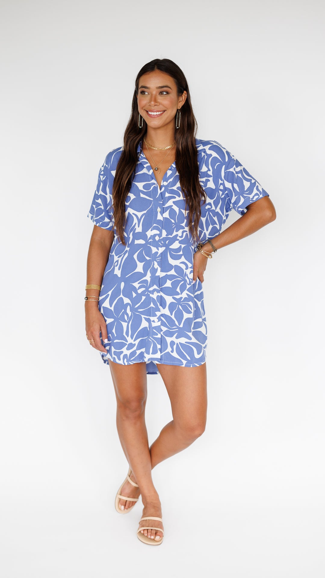 Maui Shirt Dress / Honolulu Blu