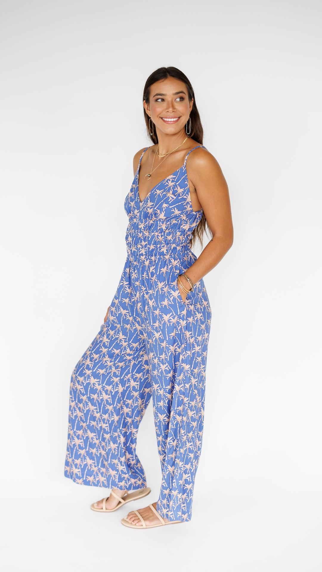 Opal Jumpsuit / Palm indigo