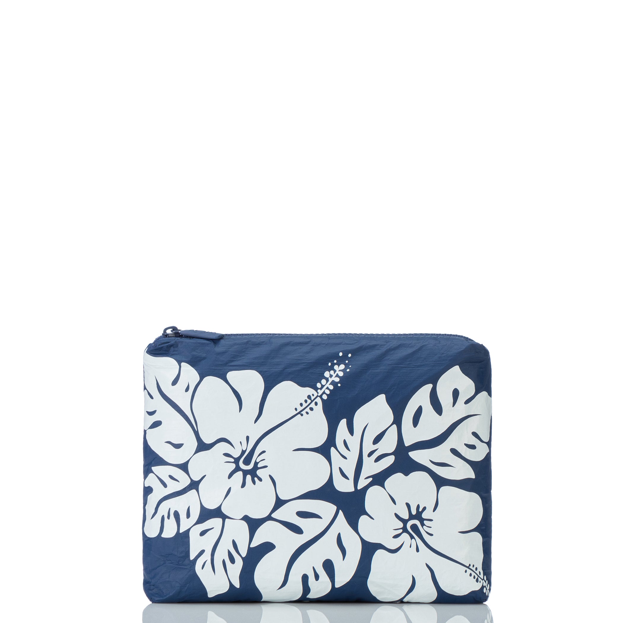 Big Island Hibiscus Small Pouch / White/Navy