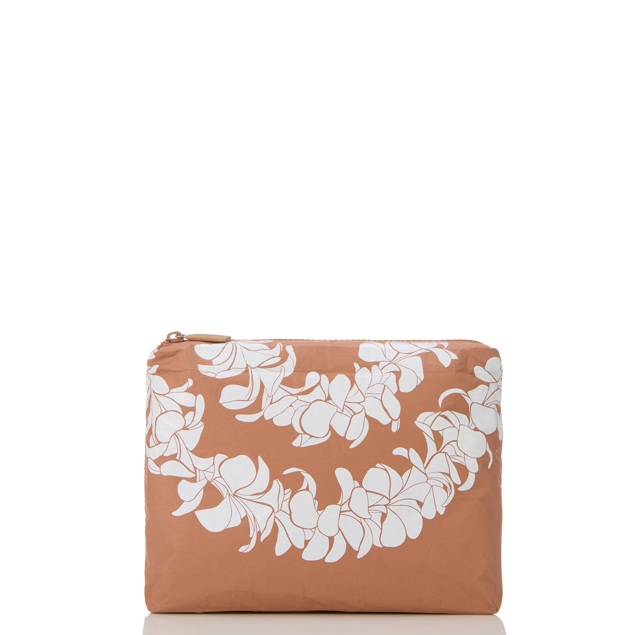 Plumeria Lei Small Pouch / Snow & Toffee